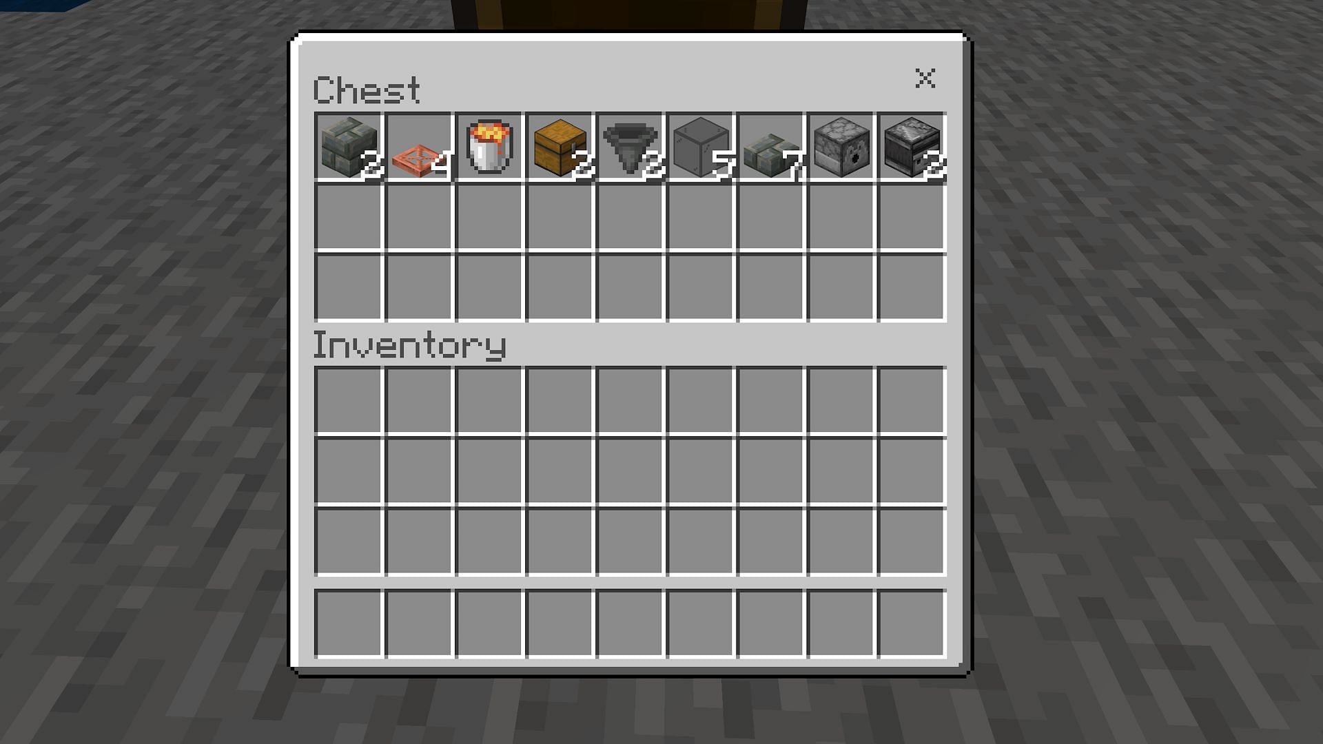 The farm's materials (Image via Mojang Studios)